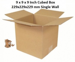 Square cardboard boxes 9x9x9 inch cubed